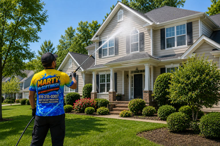 Pressure Washing vs. Soft Washing: What’s the Difference for Raleigh Area Homes?